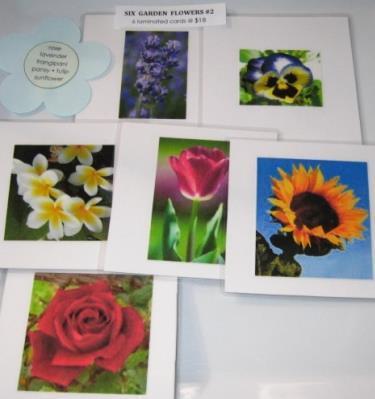 6-card GARDEN FLOWERS, Set # 1 with presentation box