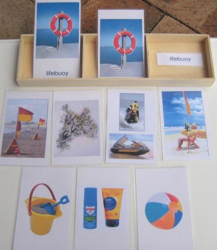 8-subject set BEACH 3-part cards