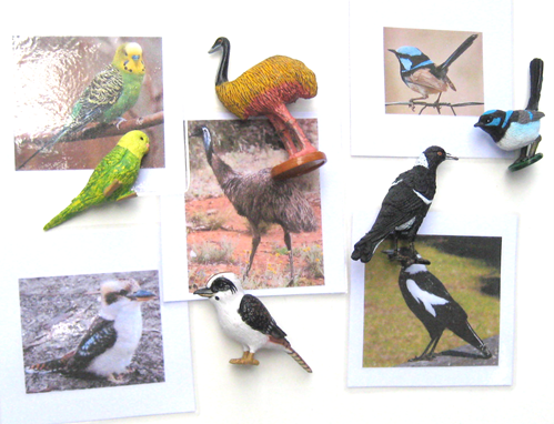 5 AUSSIE BIRDS & matching cards, Set # 1