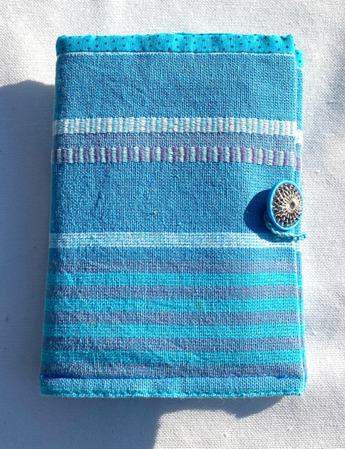 4 DOLPHINS & matching cards in Fabric Envelope with Silver Button — view 2