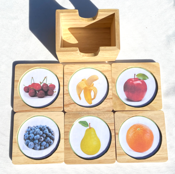 6 FRUIT COASTER CARDS in Holder — view 2