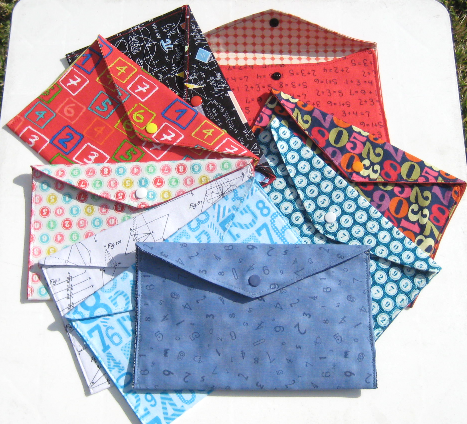 FABRIC MATHS ENVELOPE for storage and presentation