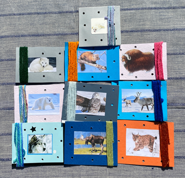 10 Themed SEWING CARDS with matching yarn — view 4