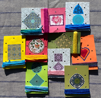 10 Themed SEWING CARDS with matching yarn — view 3