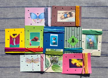 10 Themed SEWING CARDS with matching yarn — view 5